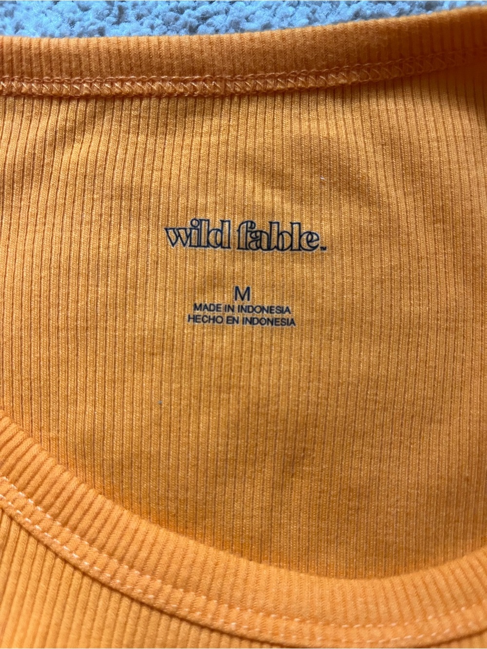Orange Ribbed Cropped Tank - Picture 3 of 3